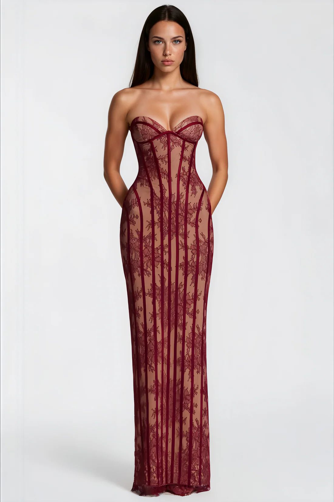 Rochie lunga tip corset - imagine 6