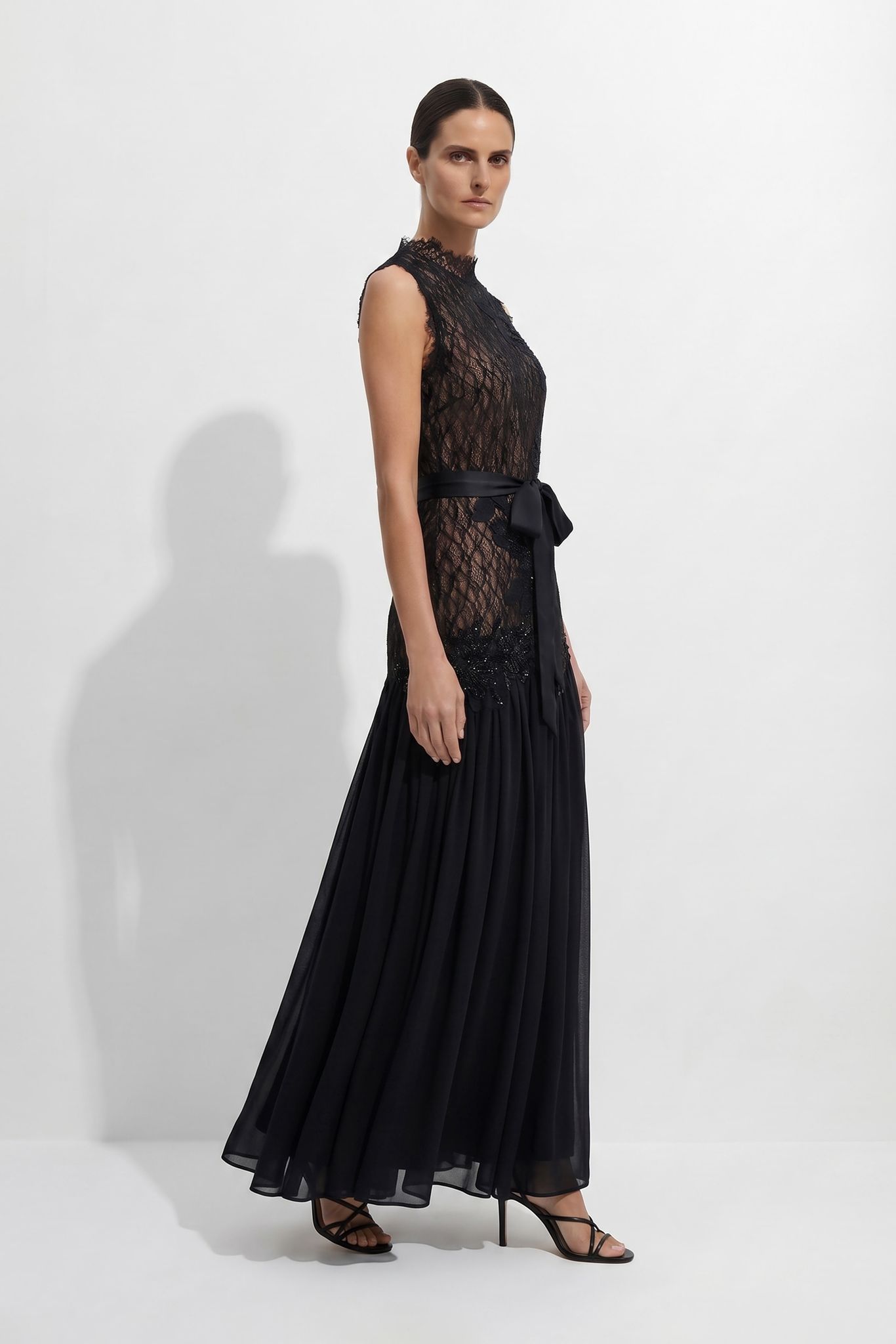 Rochie lungă din satin - imagine 2