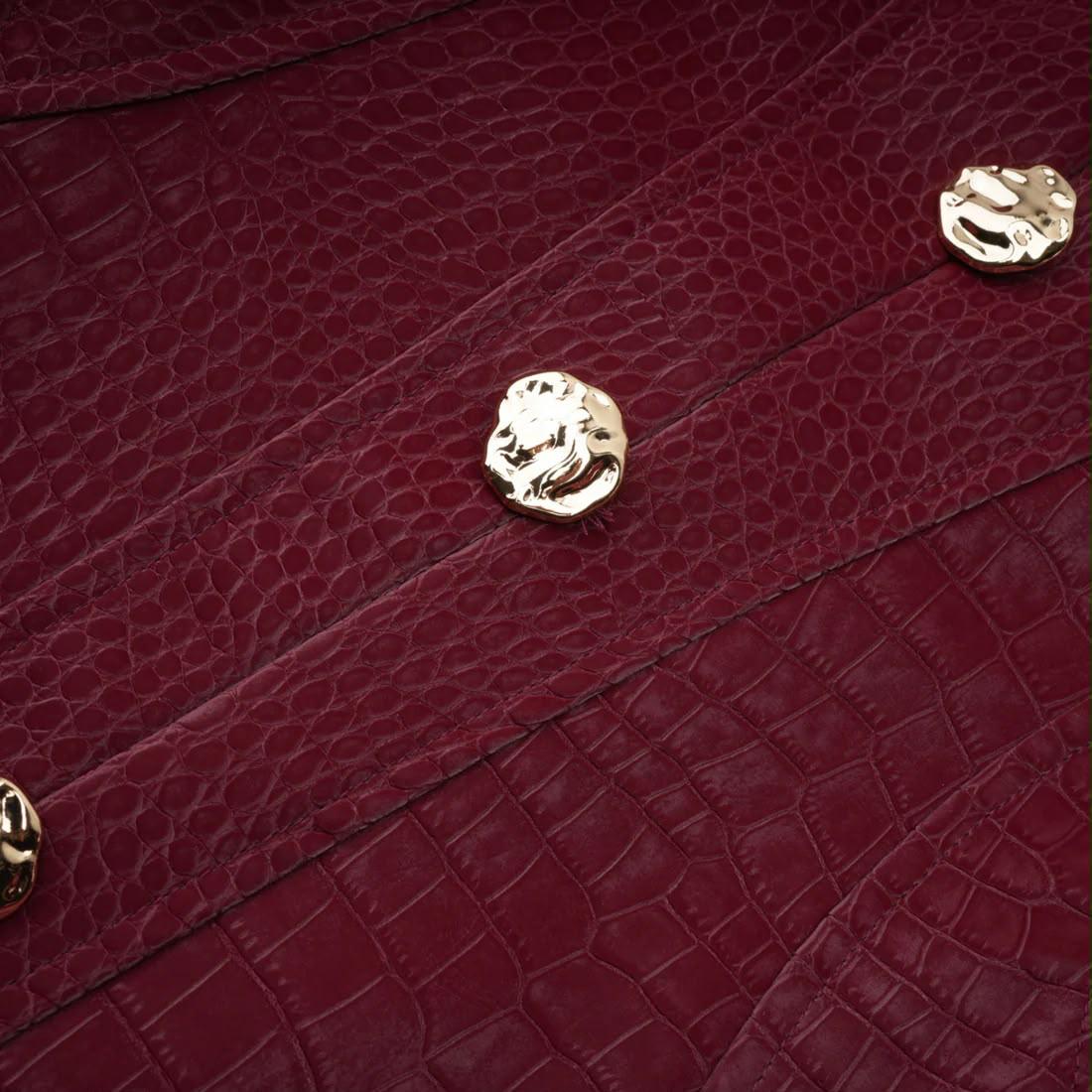 Rochie mini din piele ecologică cu textură croco - imagine 3